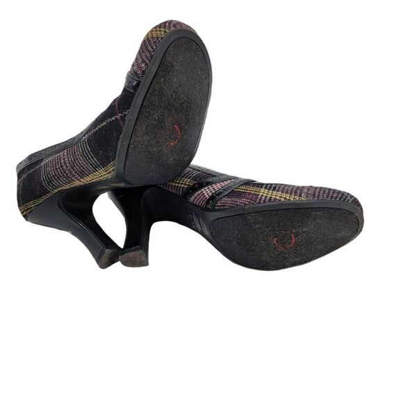 Vtg Y2K Bongo Shoes Bratz Plaid Pumps Round Toe Cut Outs 3.75" Heel Purple Sz 8 - Picture 10 of 10